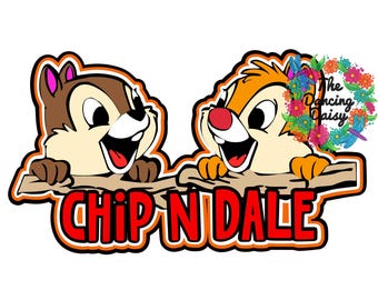 Chip N Dale - Physical die cut Title - D I S N E Y character scrapbooking