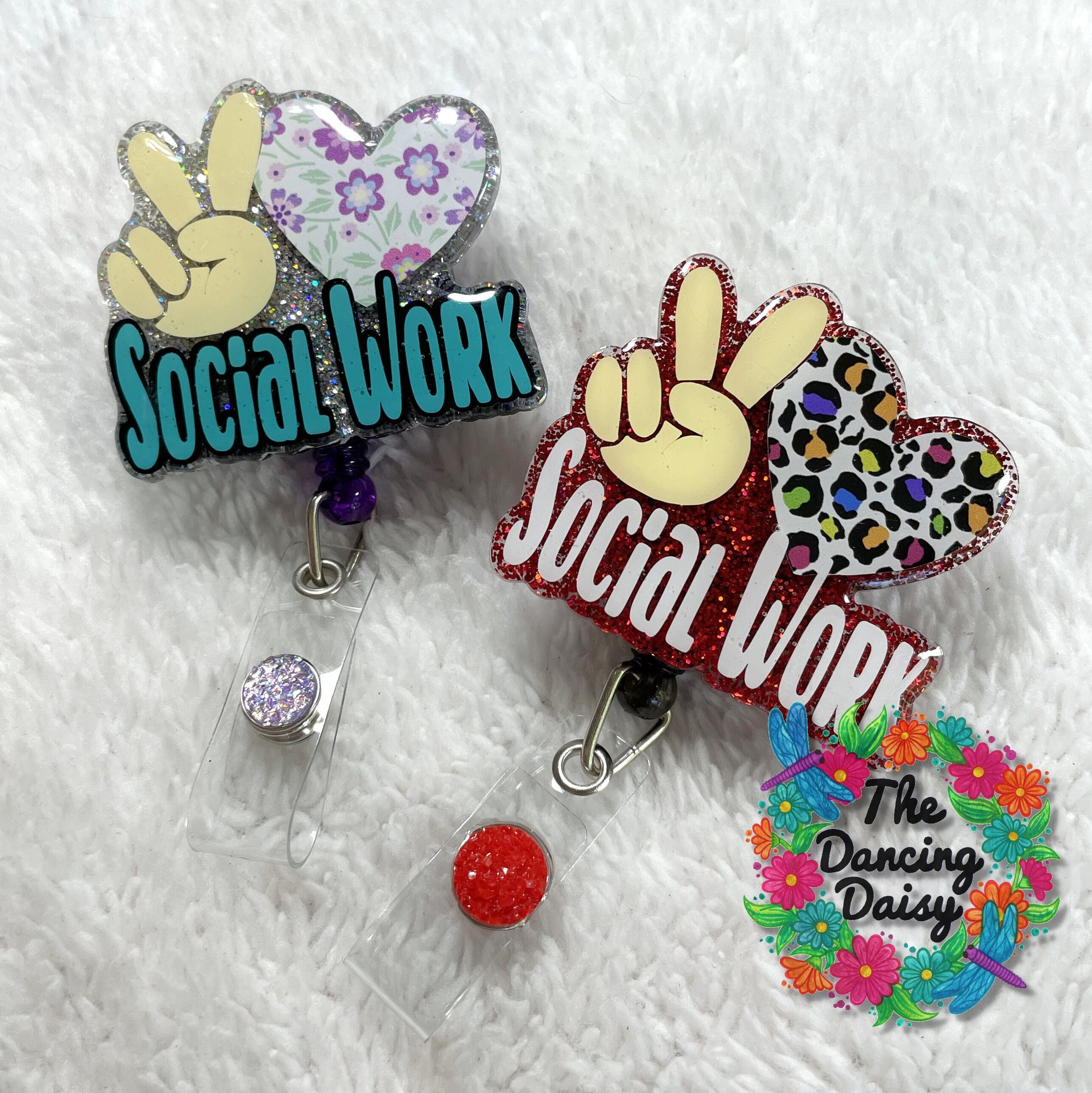 PEACE, LOVE, Social Work Custom Badge Reel -  Canada