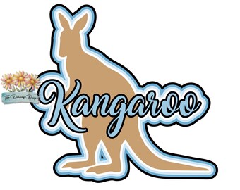 Kangaroo - Zoo Day - Die Cut Scrapbook Embellishment / Title - PHYSICAL ITEM