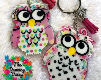 Owl acrylic keychain