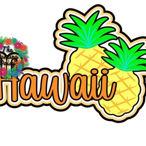 SVG DIGITAL FILE - Hawaii with pineapples title