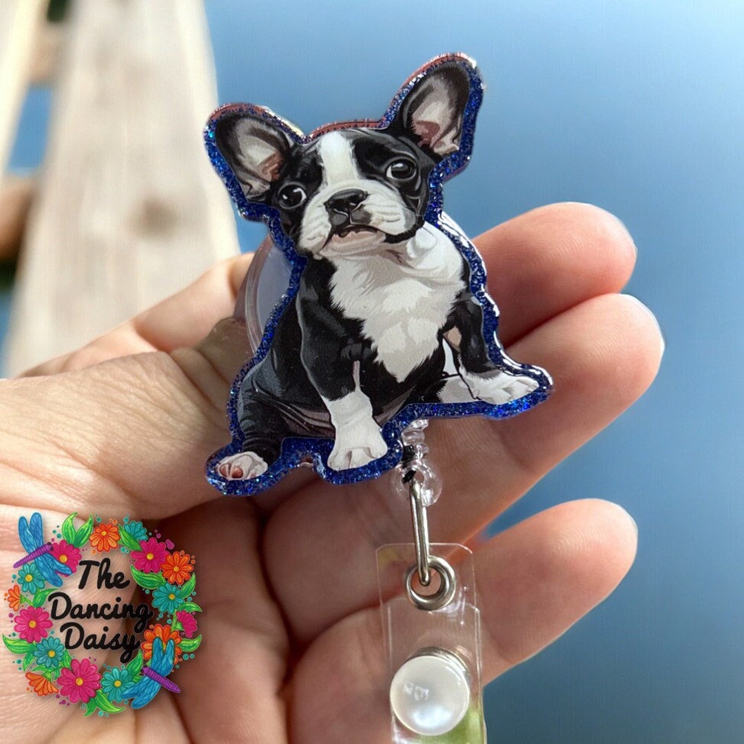 BOSTON TERRIER - Pup Puppy Dog - CUSTOM Badge Reel - Etsy