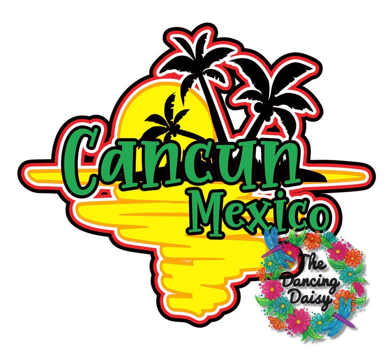 CANCUN, Mexico - Palm Trees - Sunset - Cruise Travel - Die Cut ...