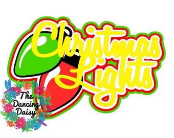 Christmas Lights - home holiday die cut for scrapbooking - paper piecing