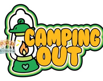 Camping Out - lantern - Campfire - camping -  Die Cut Scrapbook Embellishment / Title - PHYSICAL ITEM