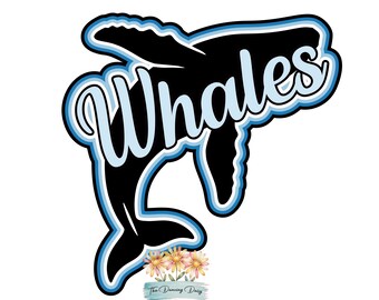 WHALES - Zoo Day - Die Cut Scrapbook Embellishment / Title - PHYSICAL ITEM