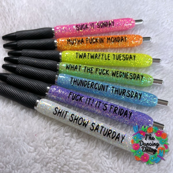 Days of the Week Pen Set Etsy