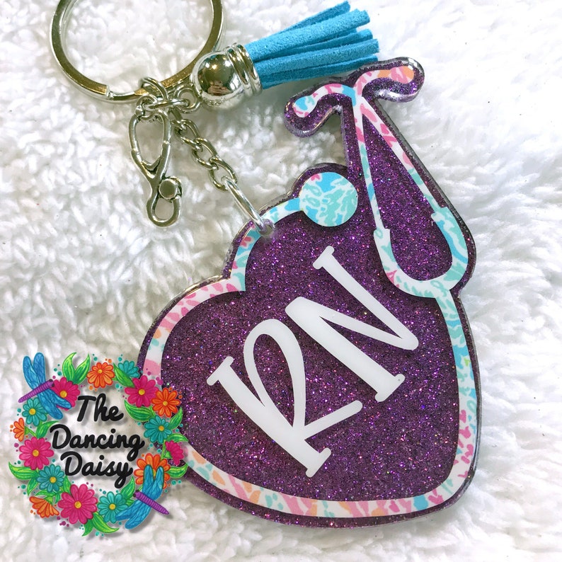 Nurse stethoscope acrylic keychain medical keychain | Etsy