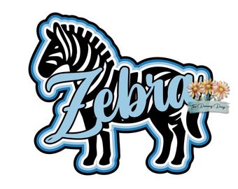 ZEBRA  - Zoo Day - Die Cut Scrapbook Embellishment / Title - PHYSICAL ITEM