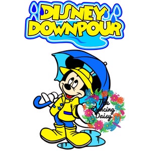 SVG DIGITAL FILE - Mickey Mouse Park rainstorm - downpour