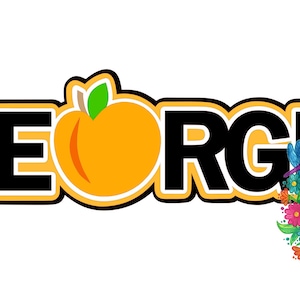 SVG DIGITAL FILE - Georgia with Peach - travel
