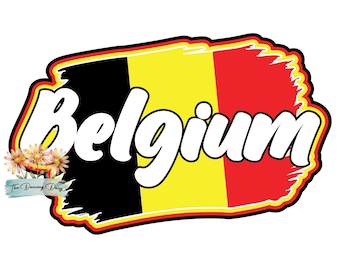 Belgium Flag Travel Die Cut:  Scrapbook Embellishment