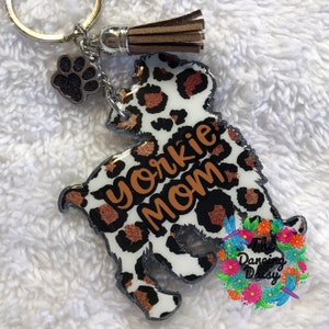 Yorkie 2 - Yorkshire Terrier Acrylic dog keychain - custom