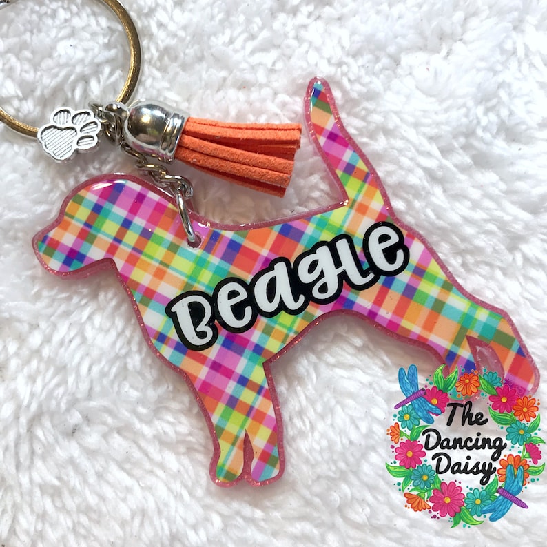 custom acrylic dog keychain Beagle