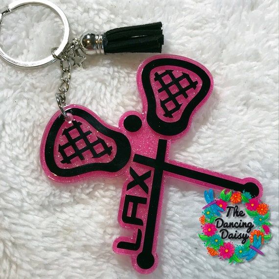 Lacrosse Sticks LAX acrylic keychain