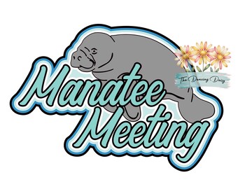 Manatee Meeting / swimming - Die Cut Scrapbook Embellishment / Title - PHYSICAL ITEM