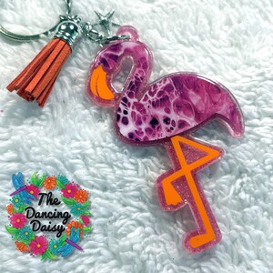 Flamingo summer acrylic keychain