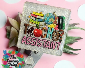 TEACHER ASSISTANT  - square - badge reel