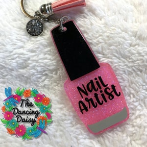 Nail polish / nail artist custom acrylic keychain