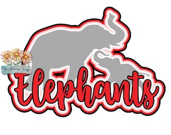 ELEPHANTS - Zoo Day - Die Cut Scrapbook Embellishment / Title - PHYSICAL ITEM