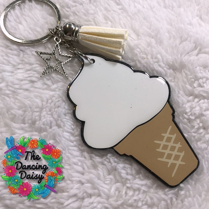 Ice cream Cone acrylic keychain Etsy