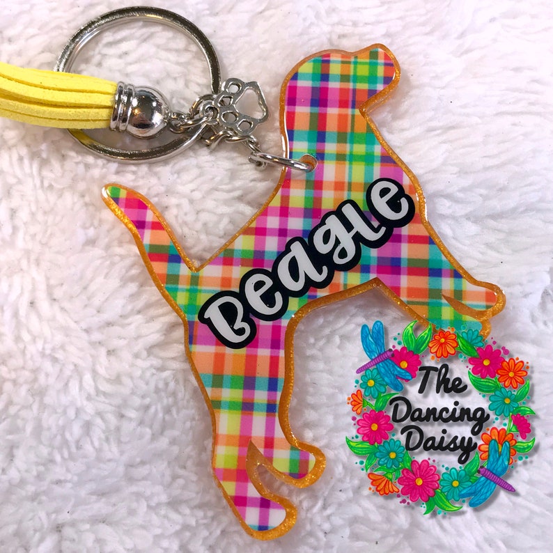 custom acrylic dog keychain Beagle