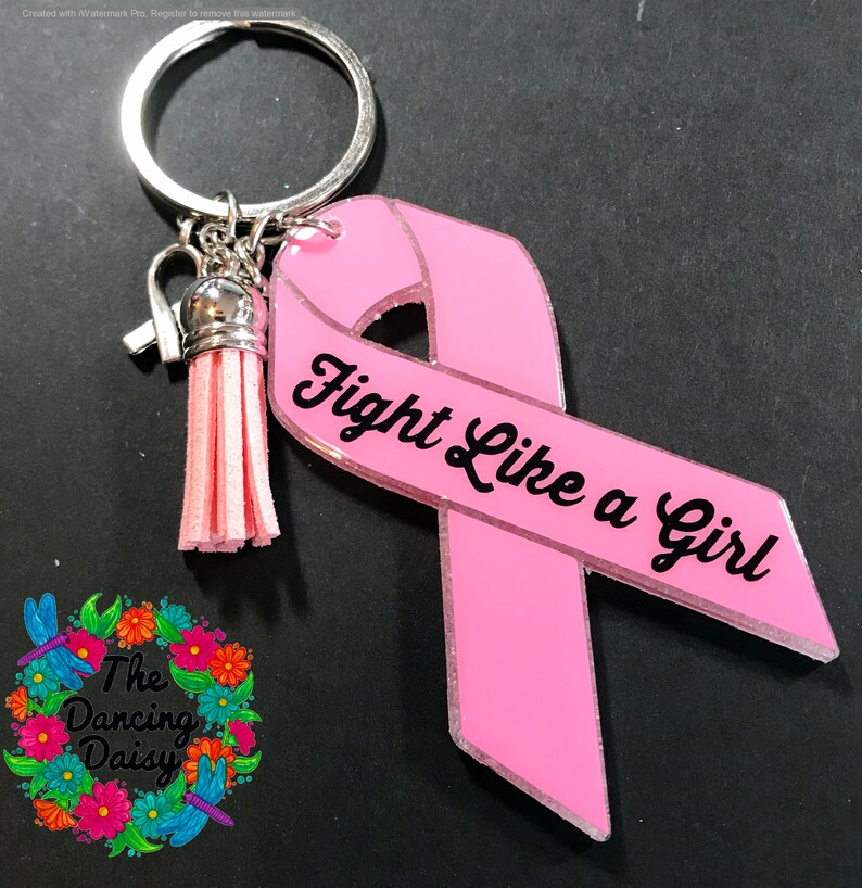 Acrylic Awareness keychain Cancer Ribbon keychains Etsy