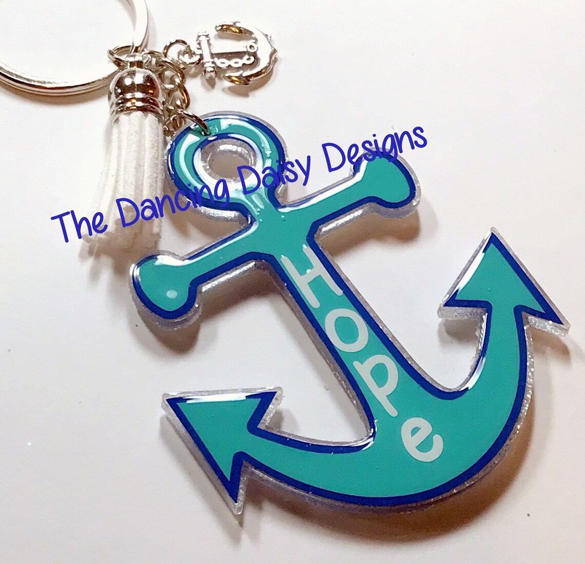 Anchor acrylic keychain straight shaft Etsy