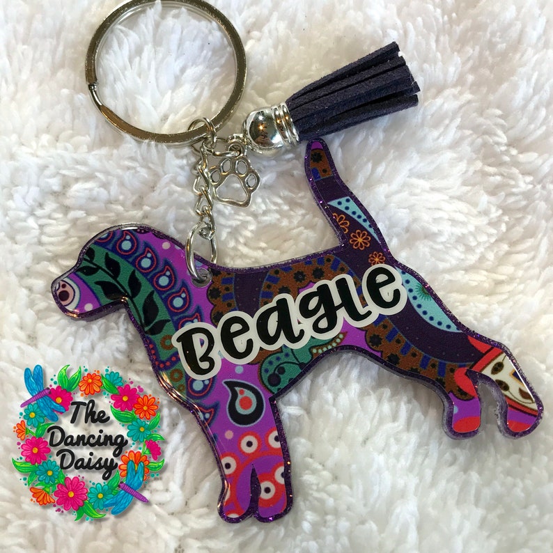 custom acrylic dog keychain Beagle