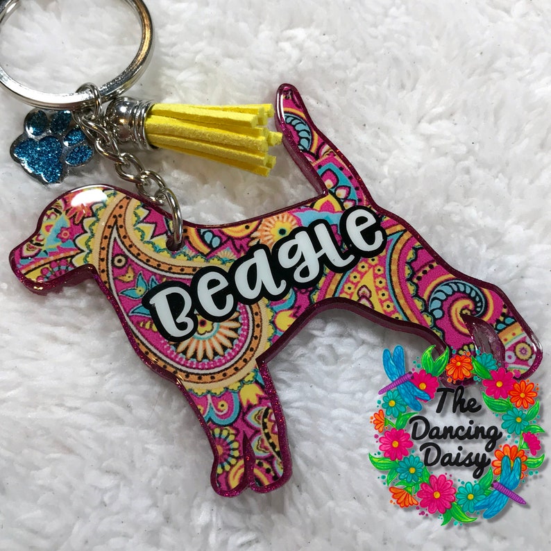 custom acrylic dog keychain Beagle