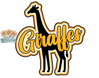 Giraffes - Zoo Day - Die Cut Scrapbook Embellishment / Title - PHYSICAL ITEM