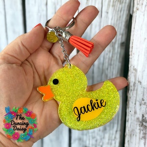 Rubber duckie / duck acrylic keychain