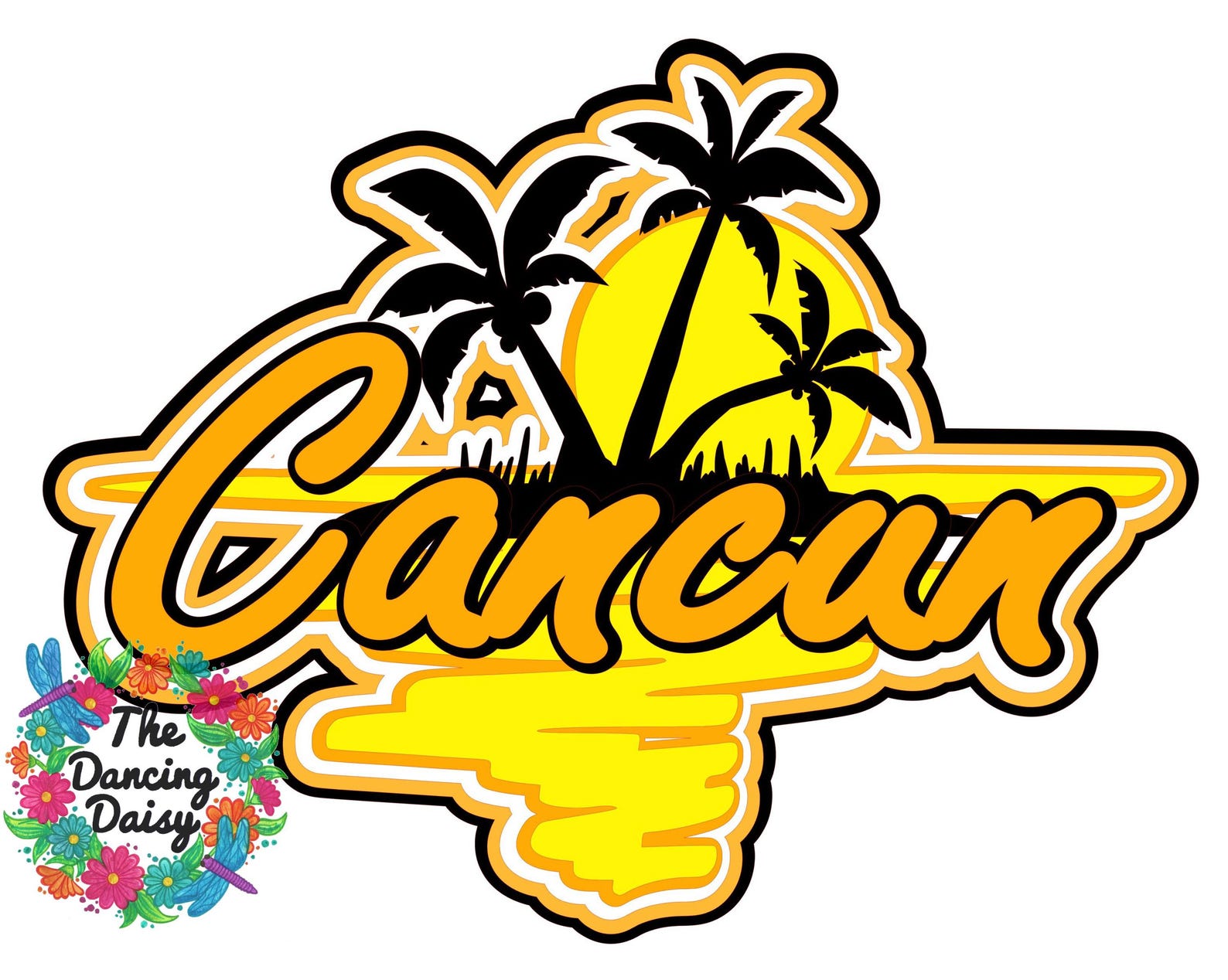 CANCUN, Mexico - Palm Trees - Sunset - Cruise Travel - Die Cut ...