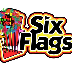 SVG DIGITAL FILE - Six Flags Amusement park