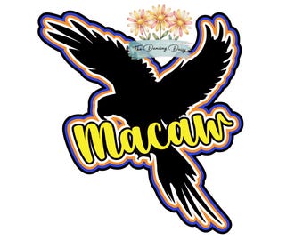Macaw - Zoo Day - Die Cut Scrapbook Embellishment / Title - PHYSICAL ITEM