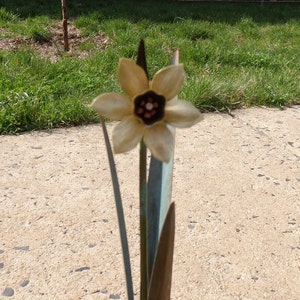 Single Mini Daffodil in Forged Brass and Copper