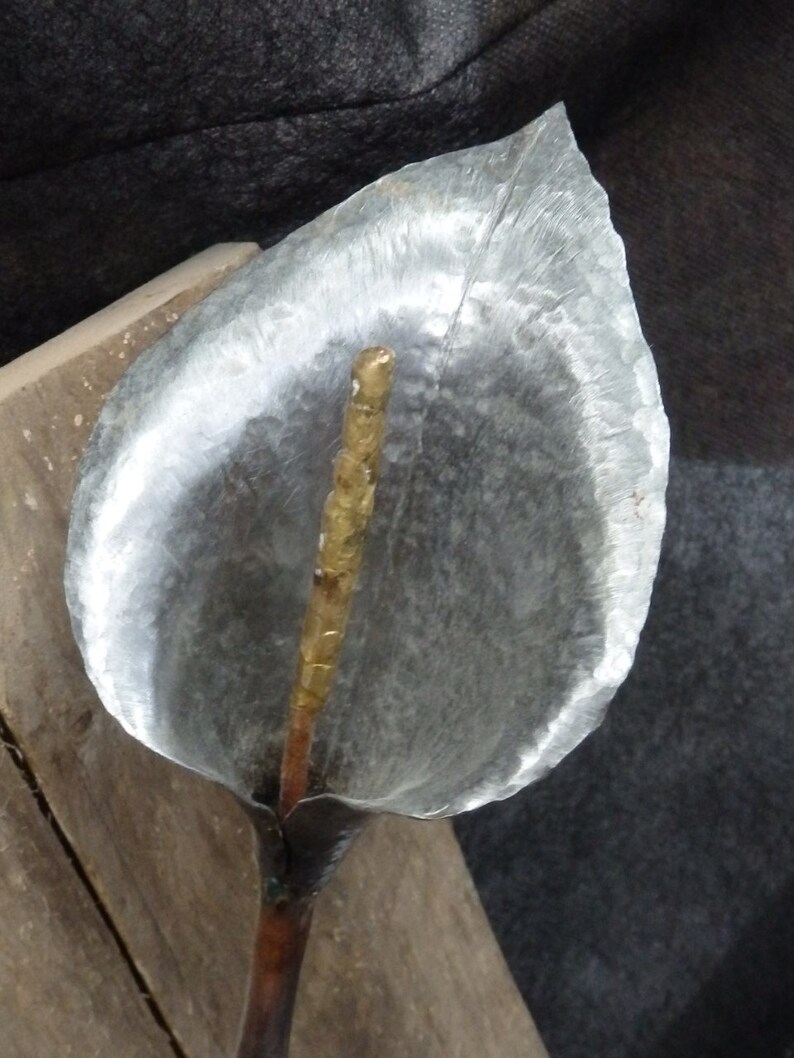 Wood Mounted Calla Lily in Steel metal Wall Art metal Flower Sculpture Etsy