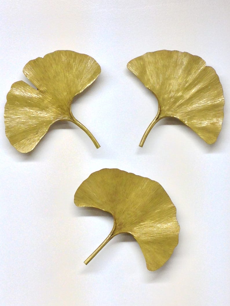Copper Large Individual Ginkgo Leaves Wall Art Etsy