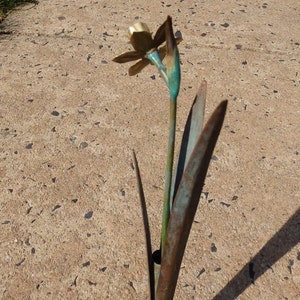 Single Mini Daffodil in Forged Brass and Copper image 4