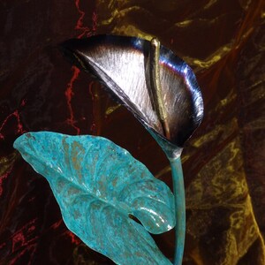 Forged Flame Blued Edged Steel Calla Lily