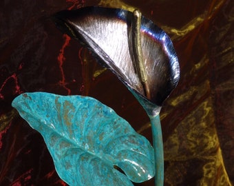 Forged Flame Blued Edged Steel Calla Lily