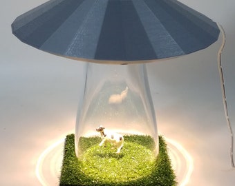 Dragons Pegasus Unicorn Silver Ufo Alien Abduction Desk Lamp Sci Fi Spaceship Outerspace Space Bedroom Night Light Home Office