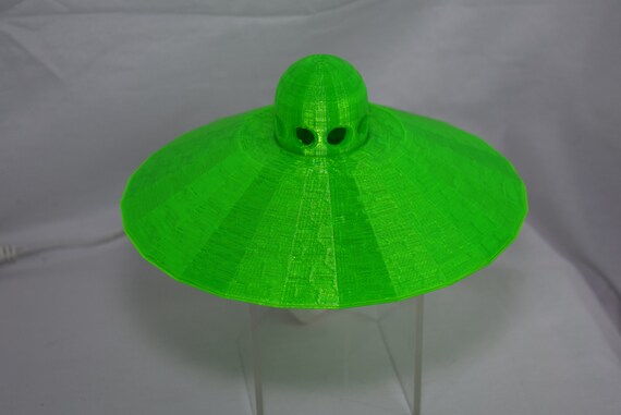 Green Ufo Alien Abduction Desk Lamp Colored Lighting Option Etsy
