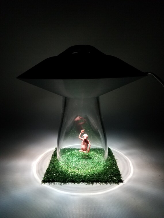 Ufo Alien Abduction Desk Lamp Extraterrestrial Sci Fi Silver Etsy