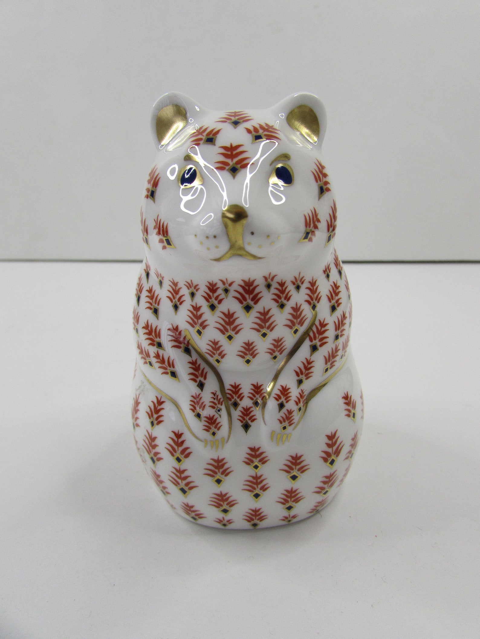 Royal Crown Derby Union Jack Bulldog Fine Bone China Paperweight - 22 Carat Gold Accents