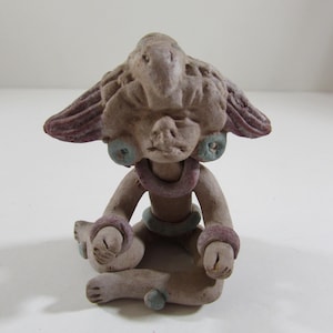Mayan Figure, Vintage Pottery Mayan Warrior Figure, Home Decor, Pottery Decor, Pottery Figurines