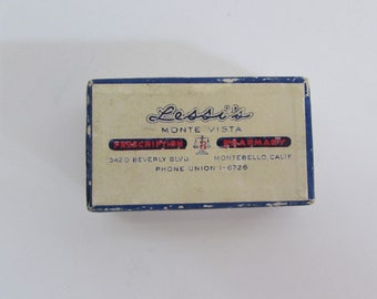 Vintage Lessi's Pharmacy Prescription Box: Monte Vista Memorabilia