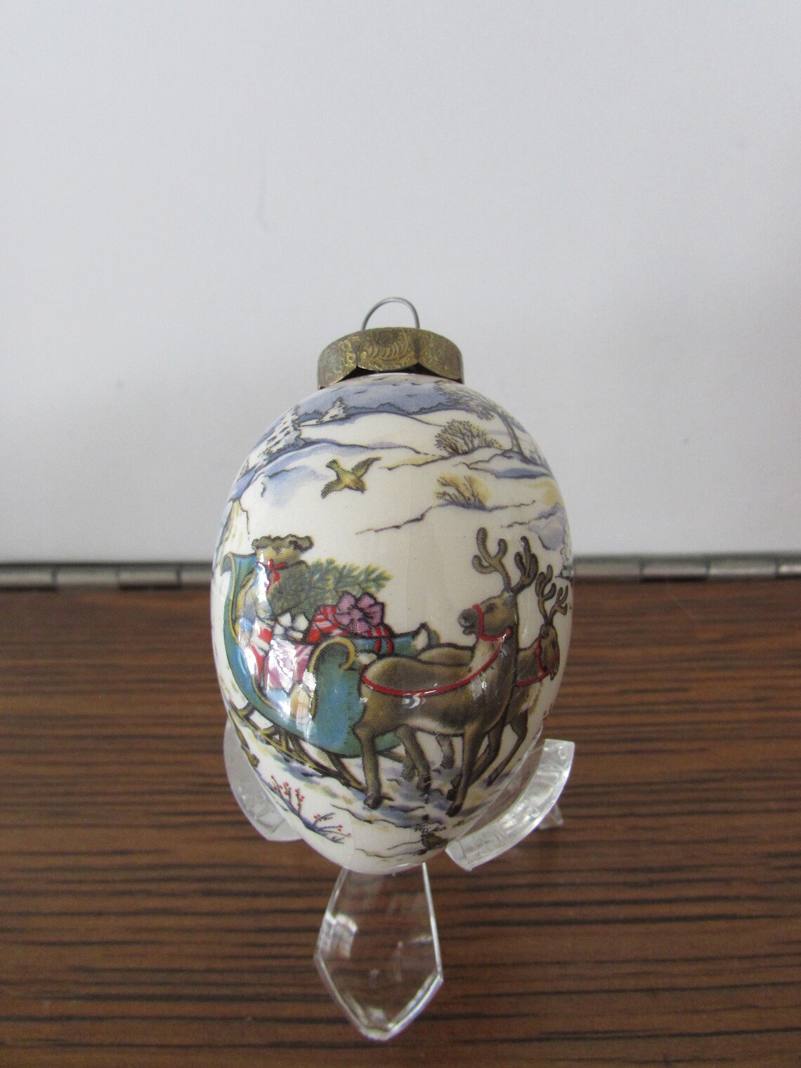 Christmas Egg Vintage Christmas Egg Ornament Hand Painted Etsy