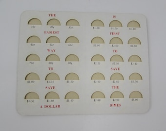 Vintage Dime Saver Card: Household Bank Coin Saving Incentive