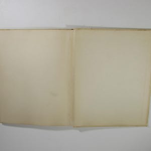 May include: A blank, white book with a cream-colored spine. The book is open to a blank page.